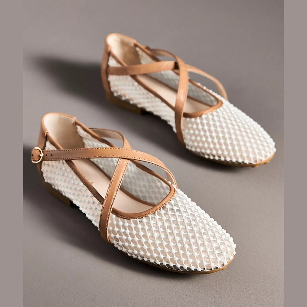 NEW Cecelia New York - Size 10 Women's Mercy Mesh Ballet Flats - Mesh Dot
